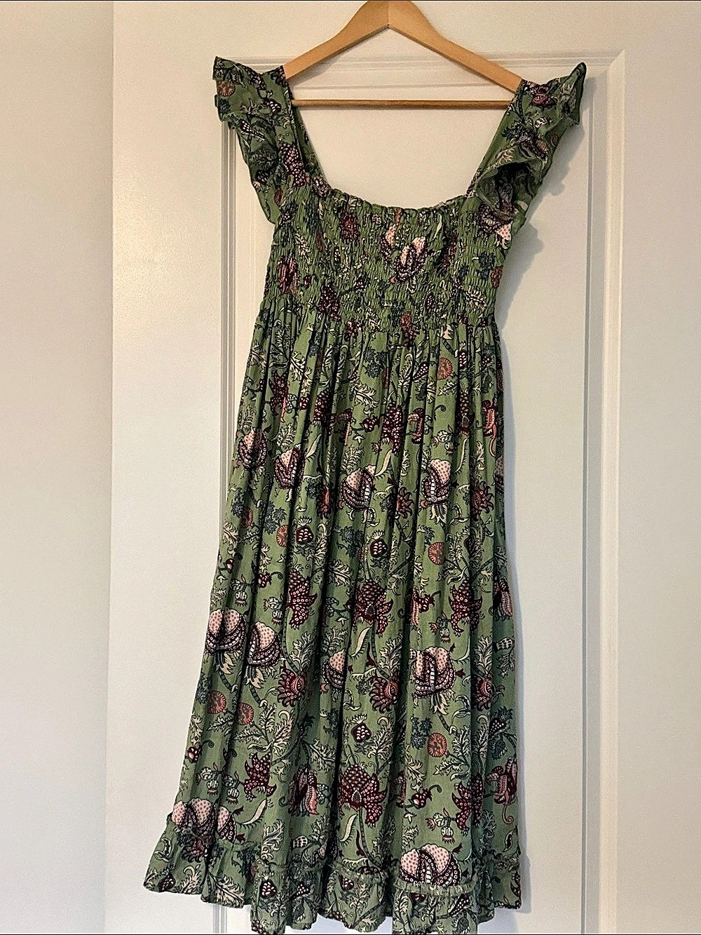 Grace Holliday Floral Maxi Dress in Green & Red Like New